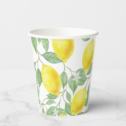 Lemons en bladzijden, ontwerppapierbekertje papieren bekers (Achterkant)