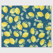 Lemons en blauw land Chic-Waterverf Cadeaupapier (Vlak)