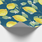 Lemons en blauw land Chic-Waterverf Cadeaupapier (Hoek)