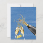 Lemons en blauwe Waterverf Brunch & Bubble Kaart (Achterkant)