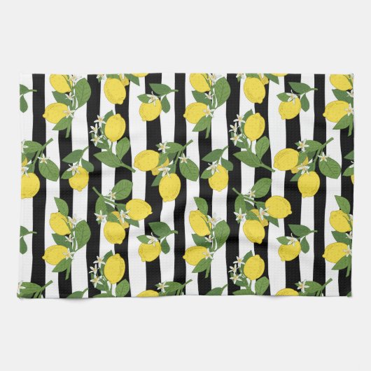 Lemons en bloesems met roes theedoek (Horizontaal)