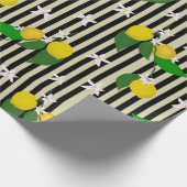 Lemons en bloesems voor Stripes Cadeaupapier (Hoek)
