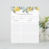 Lemons en Eucalyptus Recipe Kaart Multomap Invoege (Staand voorkant)