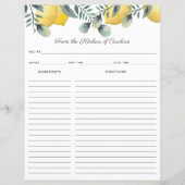 Lemons en Eucalyptus Recipe Kaart Multomap Invoege (Voorkant)