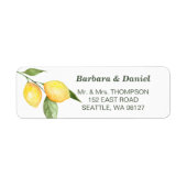 Lemons en Eucalyptus Waterverf Rustisch adres Etiket (Voorkant)