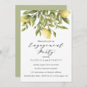 Lemons en Foliage Wedding Engagement Party v2 Kaart (Voorkant / Achterkant)