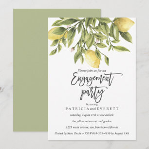 Lemons en Foliage Wedding Engagement Party v3 Kaart