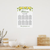 Lemons en Greenery 8 Tables Weddenschappen Poster (Keuken)