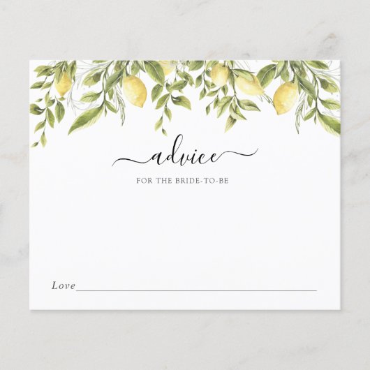 Lemons en Greenery Advice for the Bride-to-Be (Voorkant)