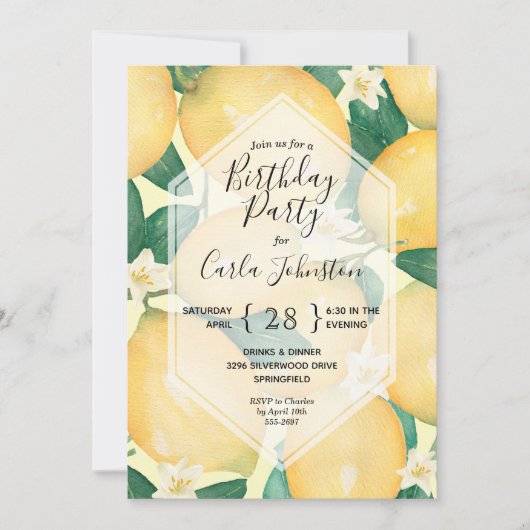 Lemons en Greenery Birthday Party (Voorkant)