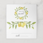 Lemons en Greenery Blossom Wedding Plaatskaartje (Buitenkant ongevouwen)