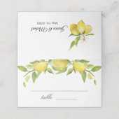 Lemons en Greenery Blossom Wedding Plaatskaartje (Buitenkant ongevouwen)