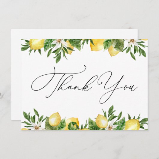 Lemons en Greenery Dank u (Voorkant / Achterkant)