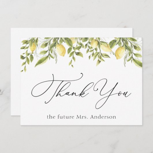 Lemons en Greenery Dank u (Voorkant / Achterkant)