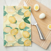 Lemons en Greenery Kitchen Theedoek (Quarter Fold)