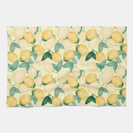 Lemons en Greenery Kitchen Theedoek (Horizontaal)