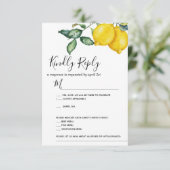 Lemons en Greenery Wedding RSVP-kaart Kaart (Staand voorkant)