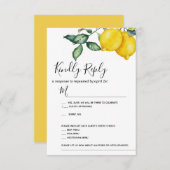 Lemons en Greenery Wedding RSVP-kaart Kaart (Voorkant / Achterkant)