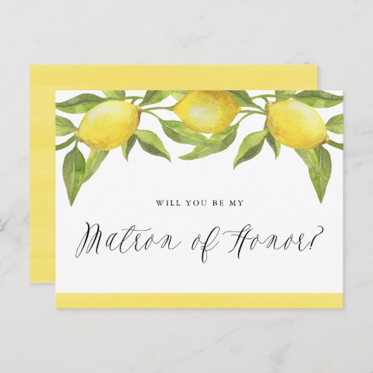 Lemons en Greenery... zullen jullie mijn matroos z Aankondigingskaart (Voorkant / Achterkant)