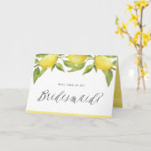 Lemons en Greenery zullen mijn Bridesmaid zijn Kaart (Gele Bloem)