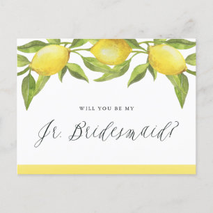 Lemons en Greenery zullen mijn Jr. Bridesmaids zij Aankondigingskaart
