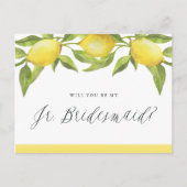 Lemons en Greenery zullen mijn Jr. Bridesmaids zij Aankondigingskaart (Voorkant)