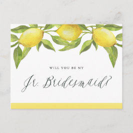 Lemons en Greenery zullen mijn Jr. Bridesmaids zij Aankondigingskaart