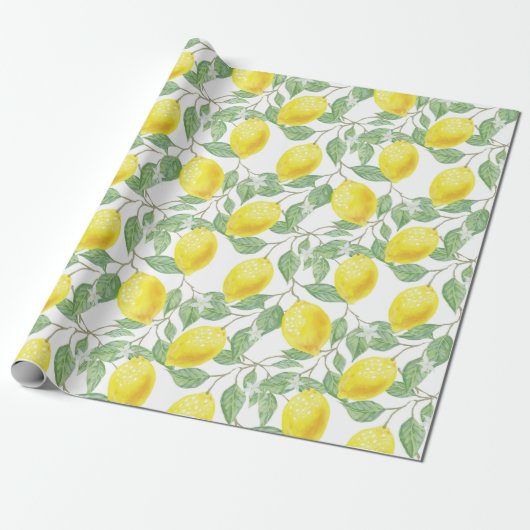 Lemons- en lantaarnpapier voor het ontwerpen cadeaupapier (Uitgerold)