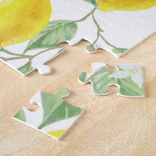 Lemons en Leaves Design Jigzaag Puzzle Legpuzzel (Zijkant)