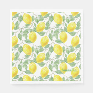 Lemons en Leaves Design Napkins Servet