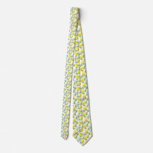 Lemons en Leaves Design Necktie Stropdas (Achterkant)
