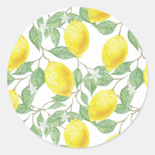 Lemons en Leaves Design Sticker