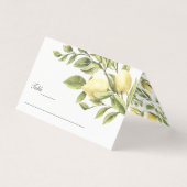 Lemons en Leaves elegant Wedding Visitekaartje (Voorkant)