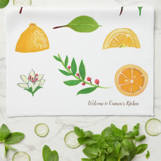 Lemons en Leaves  keukenhanddoeken (Gevouwen)