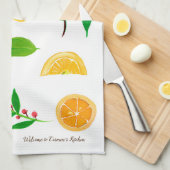 Lemons en Leaves  keukenhanddoeken (Quarter Fold)