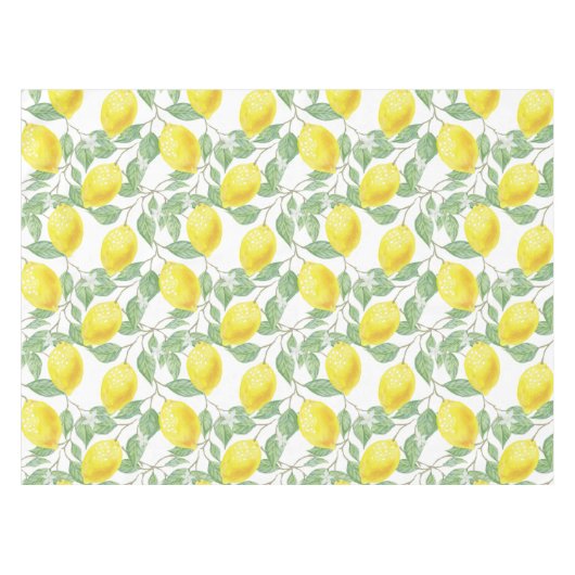 Lemons en Leaves TableCloth Tafelkleed (Voorkant (Horizontaal))