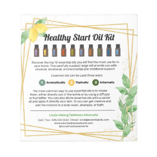 Lemons en lederen Essential Oil Kit Handout Notitieblok