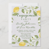Lemons en Linen Waterverf Engagement Party Kaart (Voorkant)