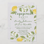 Lemons en Linen Waterverf Engagement Party Kaart (Voorkant / Achterkant)