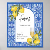 Lemons en Mediterrane Tegel Weddenschappen Poster (Voorkant)