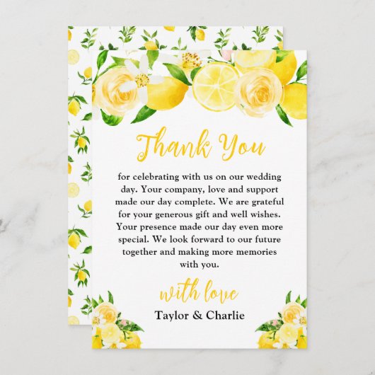 Lemons en olievlek bedankkaart (Voorkant / Achterkant)