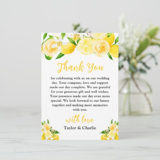 Lemons en olievlek bedankkaart (Staand voorkant)