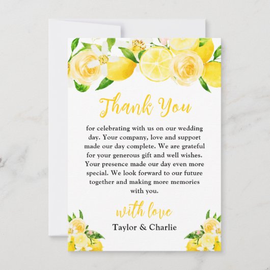 Lemons en olievlek bedankkaart (Voorkant)