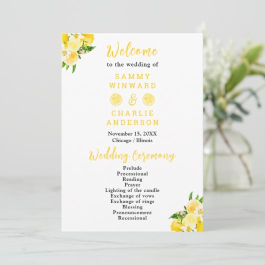 Lemons en olievlek programmakaart (Staand voorkant)