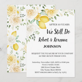 Lemons en Rozen Weddenschap Jubileum Renewal Vows Kaart