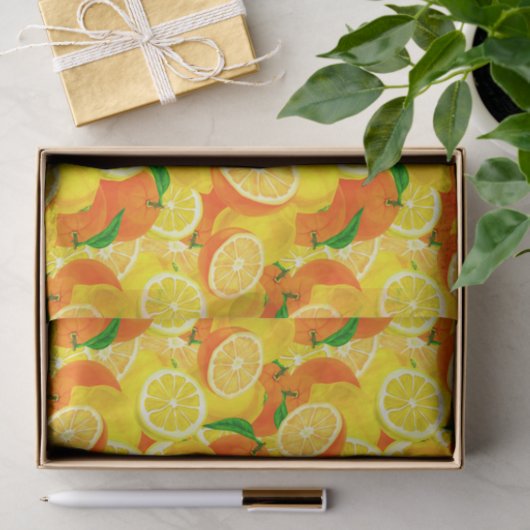 Lemons en Sinaasappels  debetpapier Tissuepapier (Geschenk)