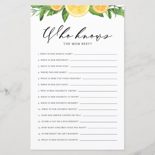 Lemons en Sinaasappels die mama het beste spel ken (Voorkant)