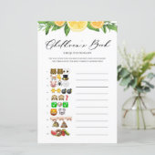 Lemons en Sinaasappels Emoji Pictionary Baby showe (Staand voorkant)