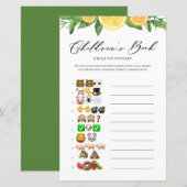 Lemons en Sinaasappels Emoji Pictionary Baby showe (Voorkant / Achterkant)