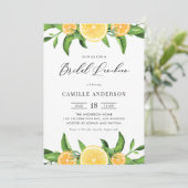 Lemons en Sinaasappels Garland Summer Bridal Lunch Kaart (Staand voorkant)